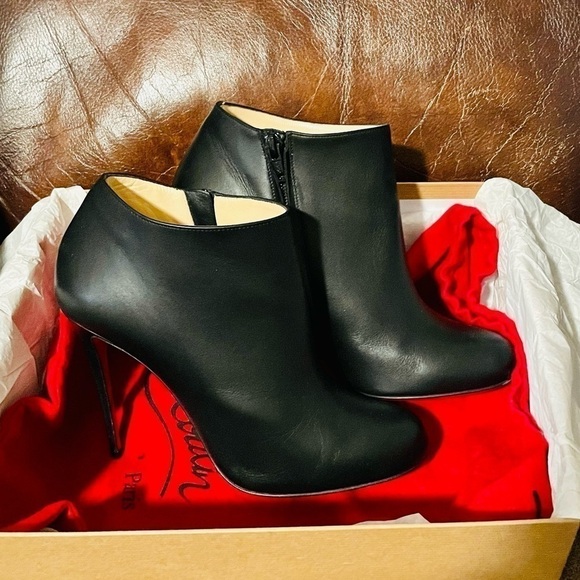 Christian Louboutin Belle Bootie 100mm heel Black Napa kid leather EU39 - Picture 4 of 11